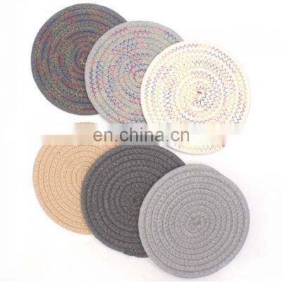 Amazon Heat-Resistant Woven Cotton Rope Cup Coaster Absorbent Braided Coasters For Drinks photo-2