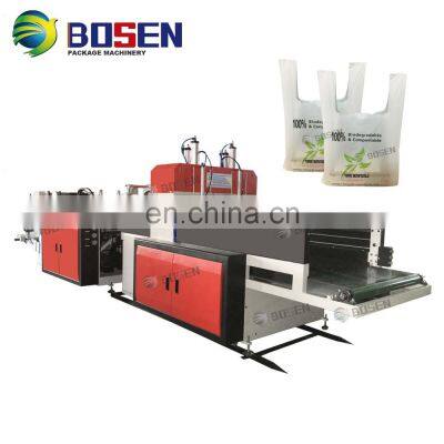 Biodegradable Garbage Cloth T-Shirt Carry Poly Nylon Polythene Shopping Plastic Bag Making Machine