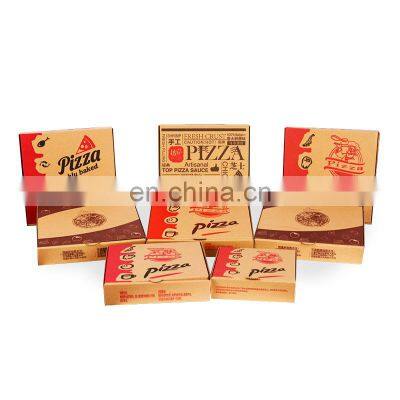 Custom Size Food Grade Brown Pizza Box Disposable Kraft Paper+Corrugated Paper+Kraft Paper Pizza Box With Your Own Logo photo-3