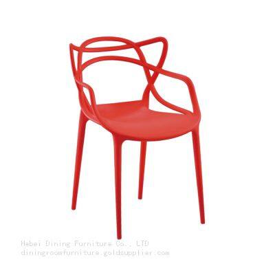 One Piece Plastic Dining Chair With Hollow Backrest DC-N01