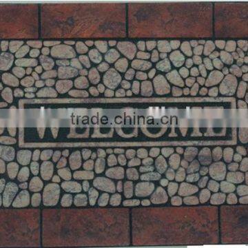 Nonslip Backing Heavy-duty Recycled Flocked Rubber Welcome Door Mat photo-2