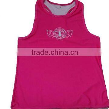 Girl's custom logo design pink color cheerleading tank top