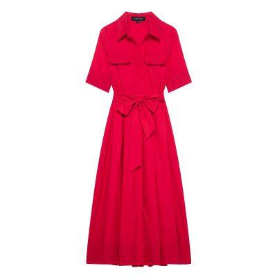 European and American spring new style French waist cinching slimming temperament goddess style shirt and skirt