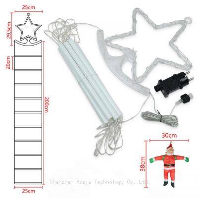 RGBIC & Warm White LED Christmas Ladder Lights - Santa Climbing, 1M-3M for Indoor/Outdoor Holiday Displays