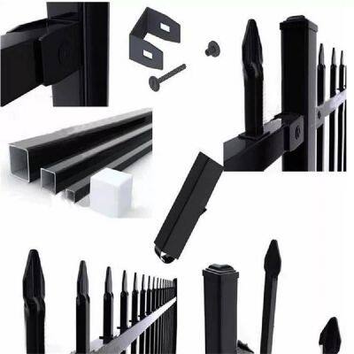 Easy Installation Garden Fence Steel Metal Rail Picket Fencing Carbon Steel Frame Posts for Home Farm Garden Use photo-4
