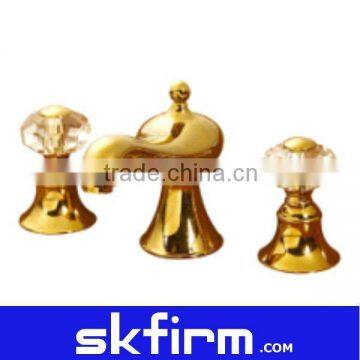 Deluxe 3 Holes High Quality Gold Golished Basin Mixer