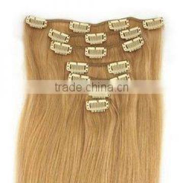 100% human remy clip-in hair extensions sample order welcomed,christmas gift