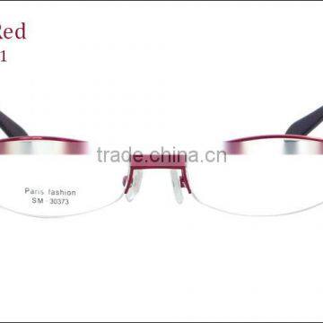 Fashion Style Women Metal Half Frame Eyeglasses Frame With Pattern Temple With Clear Lenses photo-3