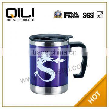 stainless steel cool travel coffee mug brand with screen dragon