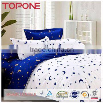 China made moon star printed soft home duvet cover printed