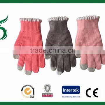 ladies fashion texting glove jacquard glove winter glove
