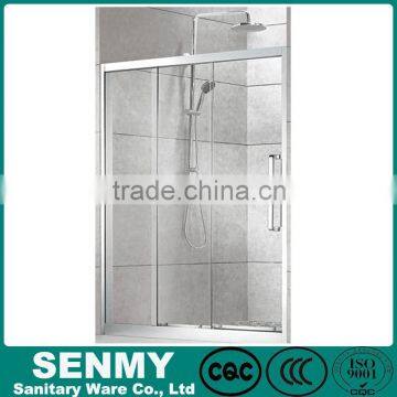 China factory directy selling Europe style 304 stainless steel frame 3 panel 2 doors sliding shower glass