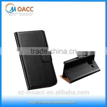 stand wallet leather case for lenovo a850 case cover