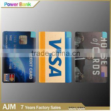 2000mah credit card power bank , ultra Slim power bank li-polymer battery powerbank