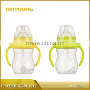 2015 wide neck 210ml infant milk water feeding bottle for kids food grade