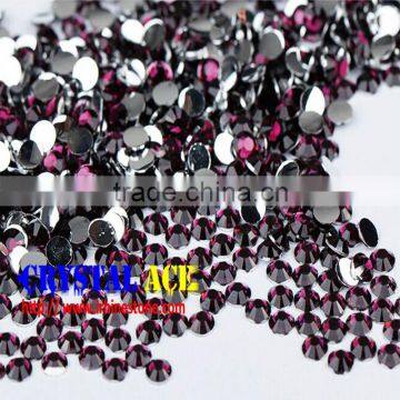 Wholesale resin stones, fuchsia color non hot fix resin epoxy crystal beads for clothing