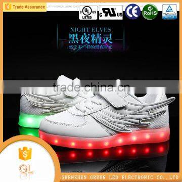 Best gift white color with wing children led shoes for kids