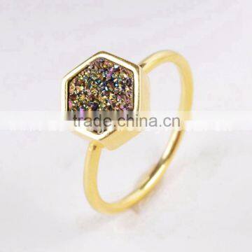 Druzy Ring 925 Sliver Ring Titanium Druzy Ring photo-2