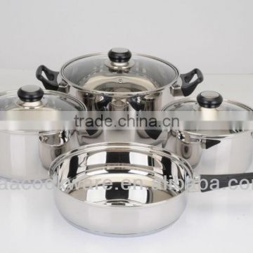 7Pcs Stainless Steel Cookware Set with induction bottom and bakelite handle