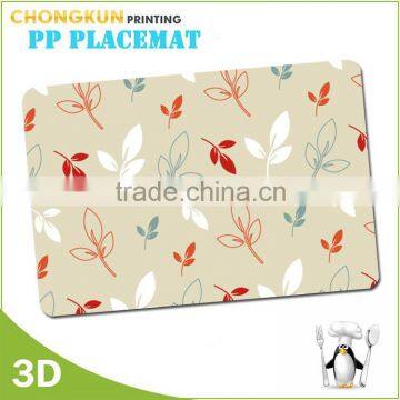 2015 Waterproof Plastic PVC/PP/PET Custom Printed Laminated Placemats Quality Choice