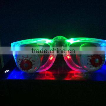 Flashing spring eyes glasses with 6 leds and three functions & Light up bounce eye glasses & LED jumping magic glasses