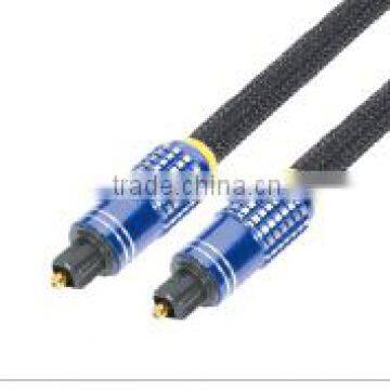 Xinya hot selling factory customized blue optical fiber A/V cable with nylon mesh