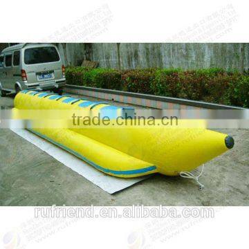 Cheap custom single large PVC inflatable banana boat for sale 8 people