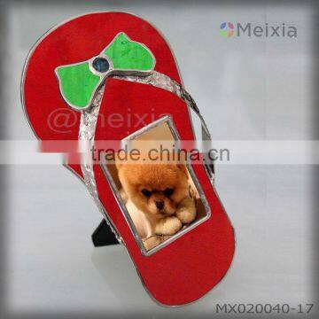 MX020040-17 china wholesale tiffany style stained glass shoe design funny photo frame for home decoration