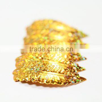 Golden Bulk Color Loose Sequin in Leaf Shape in 2014 New Design