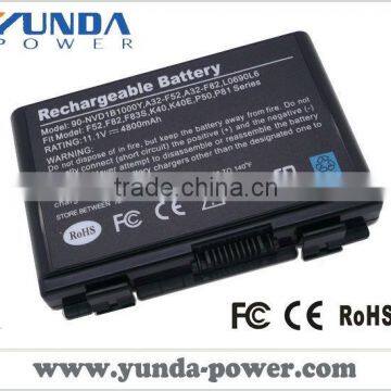 Replacement laptop battery for ASUS A32-F82 A32-F52 F82 F52 K50 K40/11.1V 4800MAH