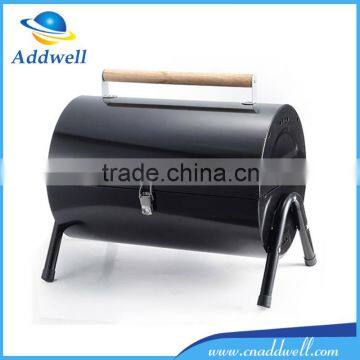 Outdoor folding portable cylinder barrel shaped charcoal korean bbq grill