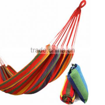 280*80cm Bearing 150kg Outdoor Multicolor canvas fabric hammock Cotton Rope Swing Fabric Stripes Single Leisure Folding Hammock