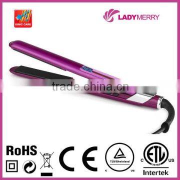 2016 Slim Ionic Titanium Hair straightener planchas cabello infrarro for Private Label with CE ROHS CTUVUS certifications