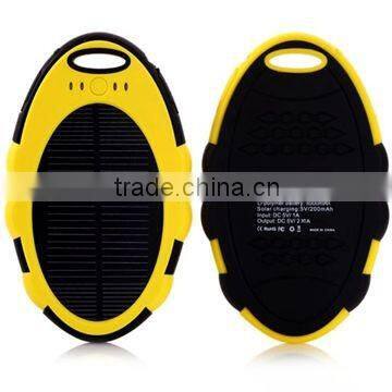Hot Selling Dual USB 5000mAh Waterproof Power Bank, Portable Solar Power Bank 5000mAh