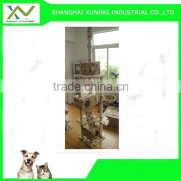 Multi-function Super high cat tree-4 floors with claw printing