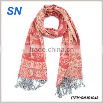 Lasted fashion winter shawl jacquard scarf for women