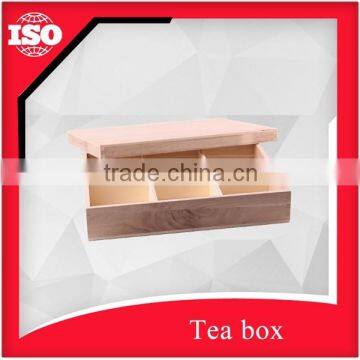 Wholesale wooden tea box with 8 compartments