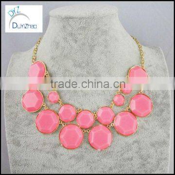 New lady statement neon acrylic bib bubble Beaded Necklace