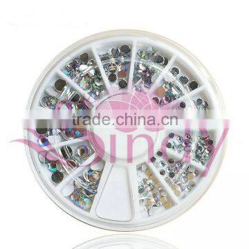 3D nail art wheel AB color special shape mini acrylic rhinestone nail art wheel ZX:AT08