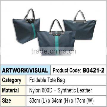 Nylon foldable tote bag / foldable shopping bag