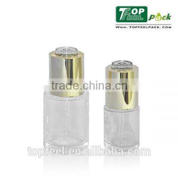 Special cap&easy suck glass dropper bottle with plating ABS shoulder