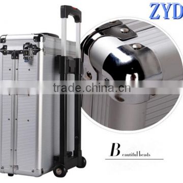 ZYA aluminum rolling case best trolley luggage suitcase