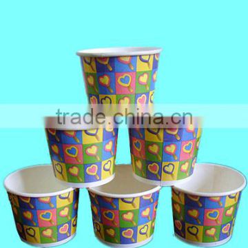 Double PE coated paper icecream bowl/high quality custom printed paper bowl