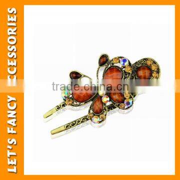 PGHD0466 Metal hairpins butterfly kanzashi crystal hairpins