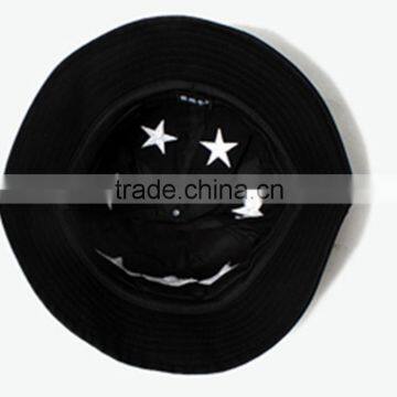 2014 Fashion Black 3d Stars Embroidery Folded Bucket Hat photo-5