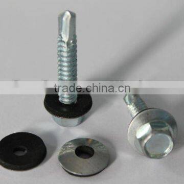 hex head self drilling screw with EPDM washer