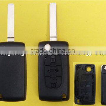 3 buttons remote flip key fob case for Peugeot 307 CE0536
