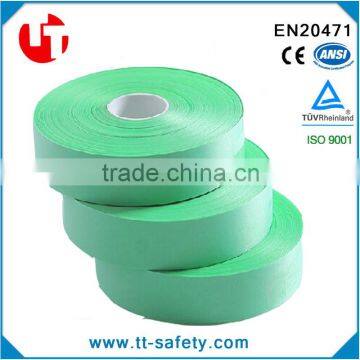 polyester colorful reflective strips lime green reflective tape for Leisure clothes bags