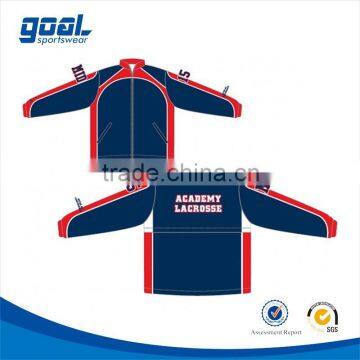 Wholesale 100 polyester dri fit sports lacrosse sublimation printing custom basketball jackets