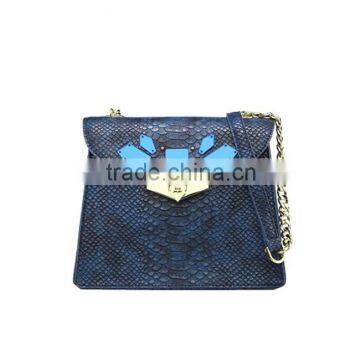 PU handbag ladies small snake skin handbag long chain handbag 2016 CC44-036